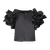Aphrodite Jacket Black S Satin ruffle jacket 