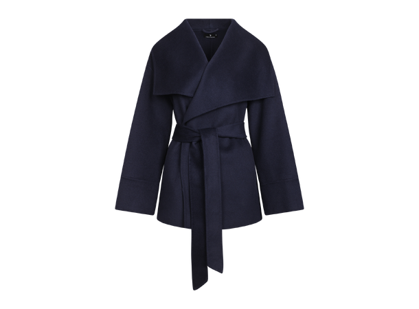 Arabella Jacket Navy M Short wool wrap jacket 