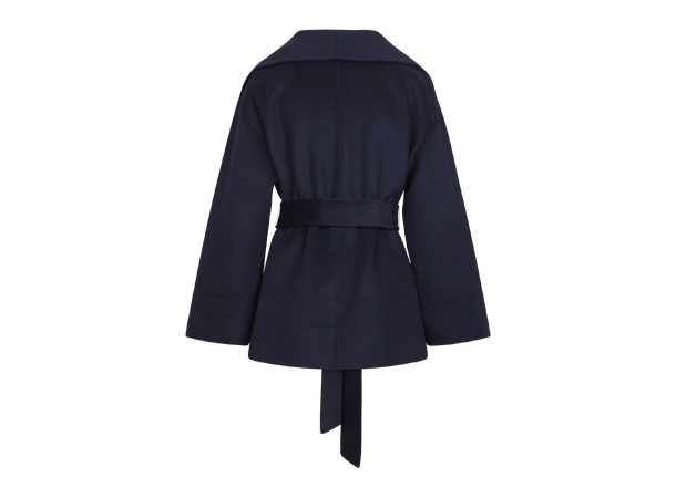 Arabella Jacket Navy M Short wool wrap jacket 