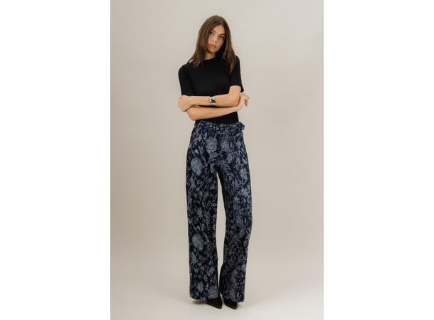 Claire Pants Dark denim M Decorative pattern pants 