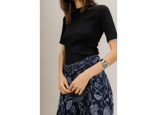 Claire Pants Dark denim M Decorative pattern pants 