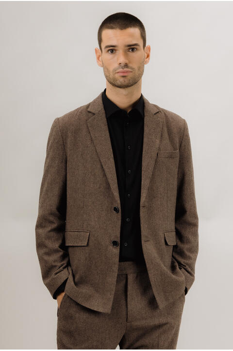 Gray Blazer Twill wool blazer