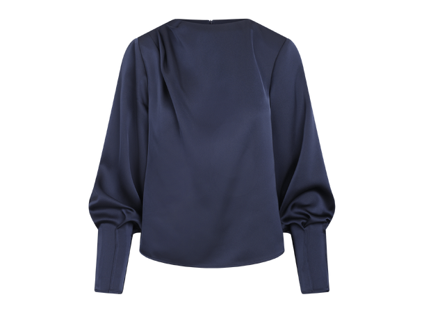Kirstine Blouse Dark Sapphire S Satin blouse 
