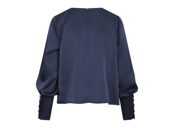 Kirstine Blouse Dark Sapphire S Satin blouse 