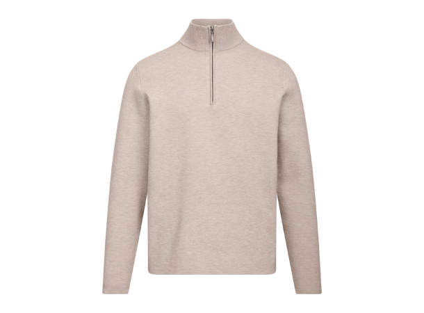 Succa Half-zip Light Sand L Basic viscose zip collar 