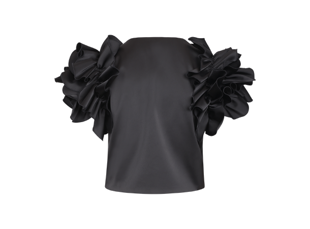 Aphrodite Jacket Black XL Satin ruffle jacket 