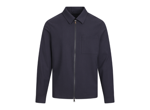 Argus Overshirt Dark Navy S Flannel Zip Overshirt 