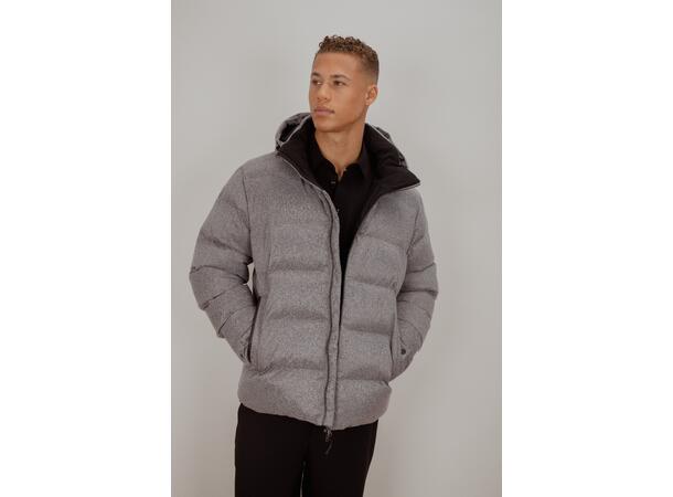 Lester Jacket Grey melange M Brushed flannell padded jacket 