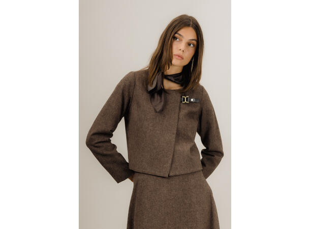 Annabelle Jacket Dark Brown S Twill wool cropped  jacket 