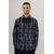 Otis LS Shirt Navy multi L Velour check shirt 