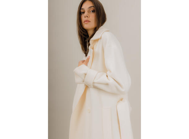 Amelie Trenchcoat Pure Cream S Long wool trench 