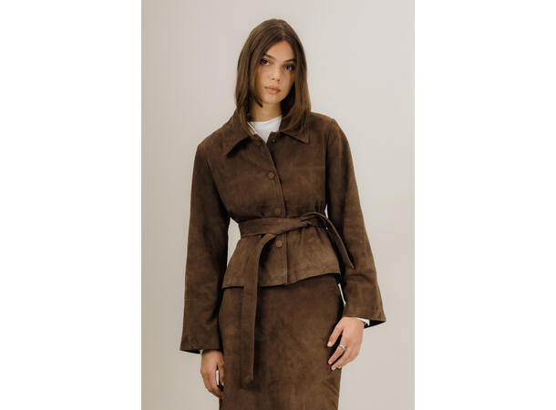 Gustava Suede Jacket Chocolate Brown XL Goat suede jacket 