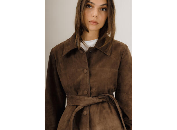 Gustava Suede Jacket Chocolate Brown XL Goat suede jacket 