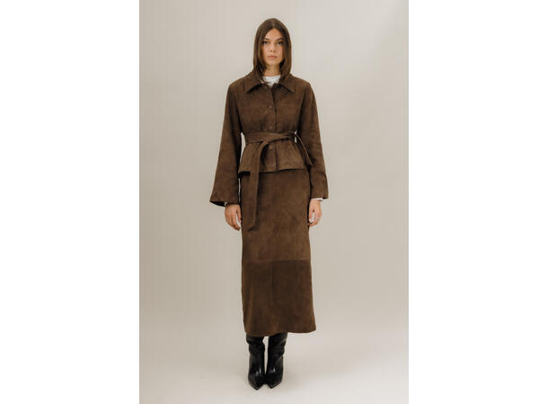 Gustava Suede Jacket Chocolate Brown XL Goat suede jacket 