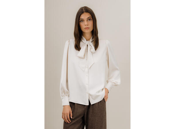 Keryn Blouse Light Silver XS Tie-neck blouse 