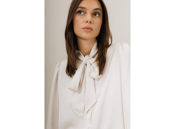 Keryn Blouse Light Silver XS Tie-neck blouse 