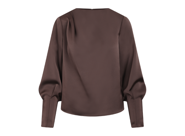 Kirstine Blouse Black Coffee S Satin blouse 