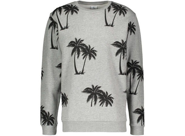 Wilder R-neck Sweatshirt Lt.grey mel XL Palm Tree AOP sweat 