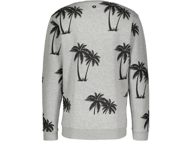 Wilder R-neck Sweatshirt Lt.grey mel XL Palm Tree AOP sweat 