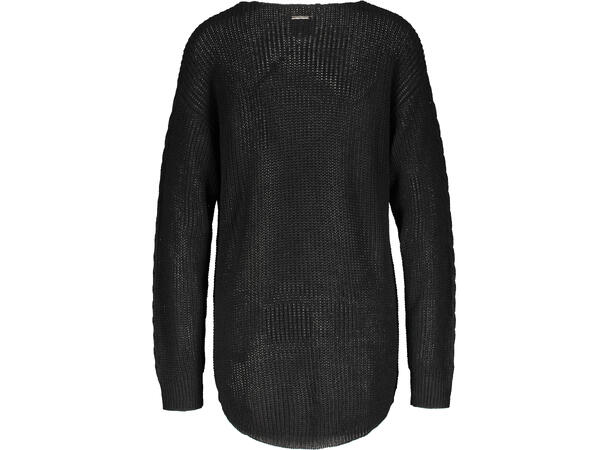 Jemison Sweater Black L Linen mix cable knit sweater 