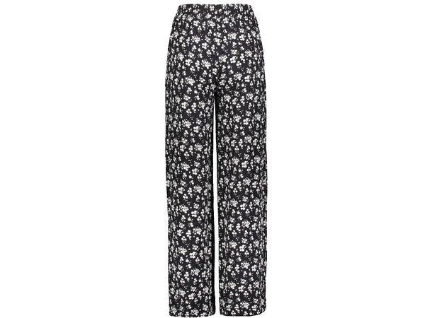 Katti Wide Pants Black Aop S Viscose crepe wide pants 